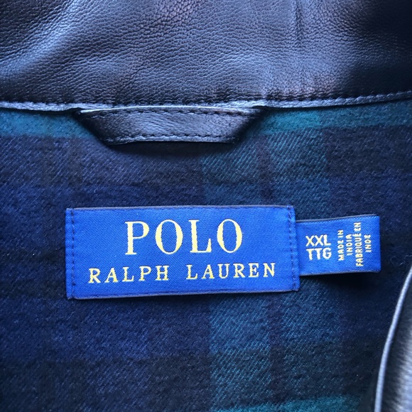 POLO RALPH LAUREN Men's Maxwell Lambskin Leather Jacket Buffalo Plaid Black XXL - Picture 4 of 15